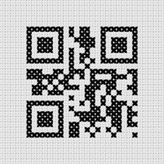 a cross stitch pattern that looks like it has been made into a qr code