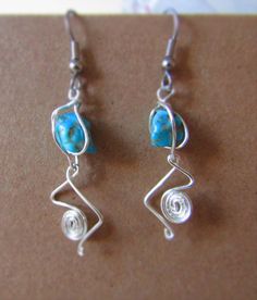 Nickel-free Turquoise Jewelry In Silver-plated Wire, Nickel-free Turquoise Silver-plated Wire Jewelry, Nickel-free Turquoise Silver-plated Jewelry, Turquoise Wire Wrapped Silver Plated Jewelry, Turquoise Wire Wrapped Silver-plated Jewelry, Handmade Turquoise Silver Plated Wire Jewelry, Handmade Turquoise Silver-plated Wire Jewelry, Handmade Turquoise Jewelry In Silver Plated Wire, Turquoise Wire Wrapped Metal Earrings