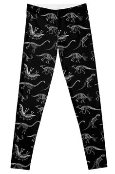 Super stretchy and durable polyester full-length leggings. Vibrant high-quality sublimation print across the front and back. Size range XXS-XL. Casual Dinosaur Print Bottoms For Playtime, Dinisaur Cute Pajama Sets, Skeleton Leggings, Pajama Set Dinosaur, Funny Black T-shirt With Dinosaur Print, Cheap Dinosaur Print Long Sleeve T-shirt, Dinosaur Skeleton, Skeleton, Sublimation Printing