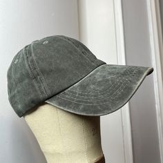 Nwot Green Olive Army Forest Acid Wash Cap Vintage Adjustable Solid Baseball Cap, Green Visor Hat For Everyday, Solid Color Everyday Cap, Washed Baseball Cap With Curved Brim, Curved Brim Washed Baseball Cap, Washed Curved Brim Baseball Cap, Casual Winter Fitted Hat, Casual One Size Fits Most Hat, Casual Gray Visor Baseball Cap