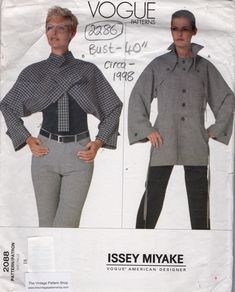 an image of two men in suits on the cover of a sewing pattern for jacket and pants