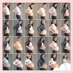 a series of photos showing different stages of pregnant women