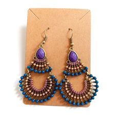 Dangle Earrings New A Little Heavy Jewelry Blue, Earrings Color, Blue Purple, Fashion Inspo Outfits, Blue And Purple, Dangle Earrings, Color Blue, Fashion Inspo, Women's Fashion