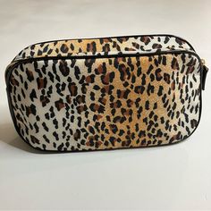 Make Up Bag Is A Black, Brown & Cream Animal Print With Solid Black Insert. Two Piece Make Up Bag Set. Both Have Zipper Top Closures. Measures Approximately 10” X 5” & Small Black One Is 7.5” X 4”. In Excellent New Condition With No Damage. Never Used. Nwot (Box C-25) Brown Large Capacity Pouch Cosmetic Bag, Chic Brown Cosmetic Bag For Everyday, Chic Brown Pouch Cosmetic Bag, Chic Brown Cosmetic Pouch, Brown Cosmetic Bag With Removable Pouch For On-the-go, Trendy Brown Cosmetic Bag For Everyday Use, Brown On-the-go Cosmetic Bag With Removable Pouch, Trendy Brown Cosmetic Bag, Leopard Print Travel Pouch Bag