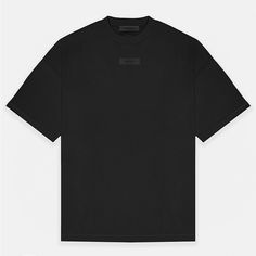 Brand New! The Fear Of God Essentials Black T-Shirt Features An Oversized Fit, Short Sleeves With Dropped Shoulders, A Classic Crew Neck, And A Rubber Brand Label At The Center Front. Size: Xs Solid Color Tee Soft Feel Crew Neck Short Sleeves Rubber Brand Label Oversized Fit 100% Cotton Jersey Modern Black Crew Neck T-shirt, Black Sporty Shirt With Relaxed Fit, Black Relaxed Fit Sporty Shirt, Oversized Black Sporty Tops, Black Oversized Sporty T-shirt, Modern Black Short Sleeve Tops, Black Short Sleeve T-shirt For Streetwear, Modern Black T-shirt, Modern Boxy Fit Tops For Streetwear