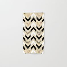 a black and white zigzag pattern towel