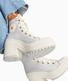 Converse Heels, Cute Converse Shoes, Cute Casual Shoes, Chuck 70s, Cute Converse, Cute High Heels, Dr Shoes, Cute Shoes Heels, Jack Purcell