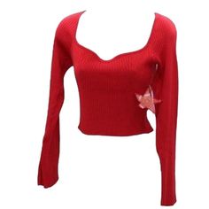 You'll Be Fall Or Holiday Ready With This Trendy Cutie. See Photos For Details New With Tags Red Long Sleeve Trendy Crop Top, Trendy Red Long Sleeve Crop Top, Red Ribbed Sweater For Spring, Red Trendy Stretch Sweater, Red Stretch Trendy Sweater, Red Fitted Crop Top For Winter, Trendy Red Stretch Sweater, Red Long Sleeve Crop Top For Fall, Fitted Red Crop Top For Winter