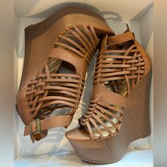 Just Fab Size 7.5 Brand New. Never Worn. Heels Ideas, Party High Heels, Extreme High Heels, Cute Wedges, Just Fab Shoes, Justfab Shoes, Platform Sandals Heels, Pink Shoes, Womens Wedges