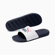 Cool Cat 2.0 Men's Slides | PUMA Casual White Sandals With Gel Cushioning, Casual Training Sandals With Cushioned Footbed, Casual Sport Sandals With Gel Cushioning, Casual Outdoor Slides With Gel Cushioning, Parisian Night, White Puma, Mens Slides, Black Puma, 1 Logo