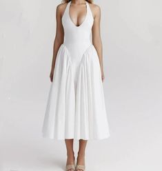 Plain Midi Dress, High Waist Maxi Dress, Dorothy Dandridge, Midi Sundress, House Of Cb, Pleated Midi Dress, Sweet Dress, White Midi Dress, Estilo Boho