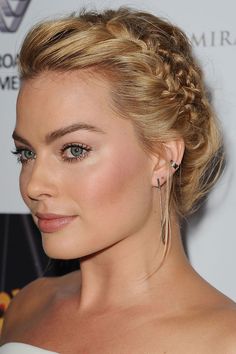 Celebrity Ear Piercings, Plaited Bun, Hairstyles Photos, Wedding Hairstyles And Makeup, Glittery Eyes, 2014 Photos, Fancy Hair, Smiling Faces, Hairstyles Braided