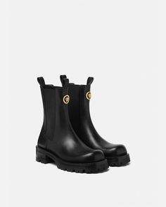 Versace Alia Chelsea Boots | VERSACE Versace Clothes Women, Versace Shoes Women, Versace Clothes, Versace Boots, Chelsea Boots Style, Womens Designer Boots, Botas Chelsea, Versace Shoes, Couture Shoes