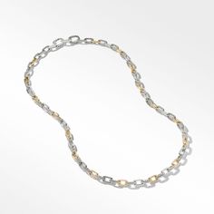 Sterling silver with 18-karat yellow gold • Necklace, 5.5mm • Push clasp Yellow Gold Necklace, David Yurman, Size 20, Design Features, Chain Necklace, Gold Necklace, Cable, Yellow Gold, Womens Sizes