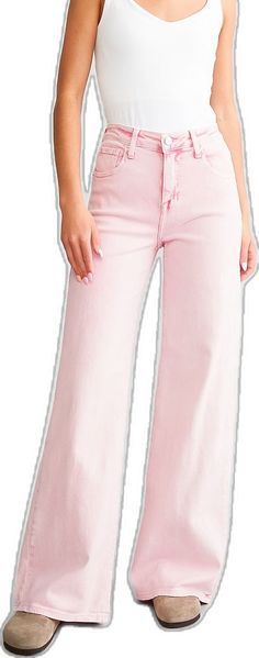 Casual Pink Wide Leg Bottoms, Pink Relaxed Fit Full Length Bottoms, Pink Relaxed Fit Full-length Bottoms, Pink Full-length Jeans For Summer, Pink Full Length Jeans For Summer, High-waist Pink Bottoms For Spring, High Waist Pink Bottoms For Spring, Pink High-cut Leg Bottoms For Summer, Pink Stretch Wide Leg Bottoms