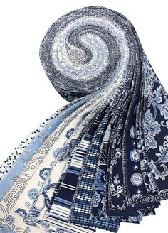 an image of a blue and white scarf