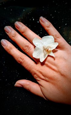 Celebrate your style - be unique ✨ With this magical ring made from a real orchid that preserves the beauty of nature, you can make any outfit a highlight and attract attention! These pieces of jewelry are meticulously handcrafted from start to finish by myself. Starting with collecting and drying the flowers, which become more fragile than parchment paper after weeks of storage. These are then carefully sealed by hand, layer by layer, with resin - and the whole thing is repeated several times u Orchid Ring, Magical Ring, Orchid Jewelry, Boho Bridal Jewelry, Orchid Earrings, Layer By Layer, Gold Orchid, Flower Resin Jewelry, Real Flower Jewelry