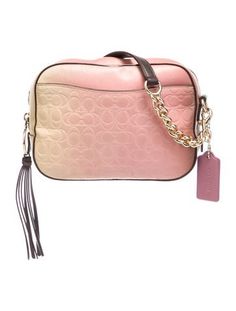 Coach Crossbody BagPink LeatherGold-Tone HardwareChain-Link Shoulder StrapNylon LiningZip Closure at TopIncludes Dust BagUnfortunately, due to restrictions, this item may not be eligible for shipping in all areas. Pink Coach Bag With Zipper Closure, Designer Pink Shoulder Bag With Zipper Closure, Coach Crossbody, Coach Leather, Cross Body Handbags, Print Patterns, Women Handbags, Handbags, Leather