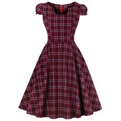 U Neck Short Sleeve Plaid Print A-line Women Vintage Dress - Firebrick - 4074105512 - Dresses, Original Design-Women's Clothing, Retro Style Dresses  #RetroStyleDresses #Dresses # #Original #DesignWomen's #Clothing # #Retro #Style #Dresses Red Tartan Dress, Vintage Red Dress, Spring Dresses Women, Robes Vintage, Vintage Midi Dresses, Casual Party Dresses, Pin Up Dresses, Tartan Dress, Rockabilly Dress