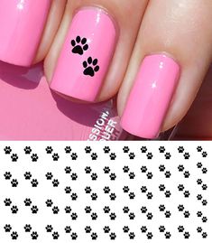 Paw Print Nail Art, Paw Print Nail, Paw Print Nails, Dog Nail Art, Print Nail Art, Dog Nails, Cat Nails, Short Acrylic Nails Designs