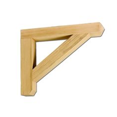 a wooden shelf with a triangle shape on it