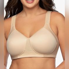 Vanity Fair Sport Bra. Beautiful Size 44dd In Nylon Spandex Poly Blend. Neutral Colorway Moisture Wicking, Breathable. Medium Inpact. Generous Stretch Easy Care. See Pics For Chart Measurements. Bra Is Nwt. Vanity Fair Bras, Wireless Sports Bra, Wire Free Bra, Plus Size Sports Bras, Free Bra, Floral Bra, Printed Bras, Tan Woman, Full Coverage Bra