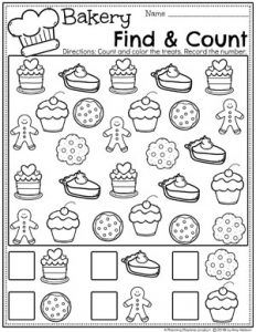 a printable worksheet to help kids learn how to make cupcakes and cookies