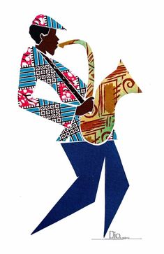 an image of a man with a musical instrument in his hand on a white background