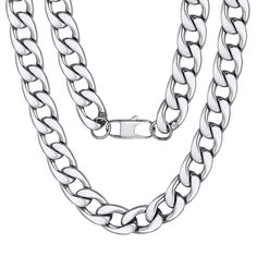 PRICES MAY VARY. Curb Chain: 15 mm width, 26 inches length. Mens Chains : Nice and Chunky with A GREAT Shine, could holding up to your daily life. thick and sturdy appearance - beautiful look- the chain is what it is Material : 316L stainless steel, 18k real gold plated/black metal plated. (safe and comfortable to skin) Stunning Necklace: Sturdy construction chain details, has a good weight to it Package : 1 gift box+ 1 jewelry pouch Chain Tattoo, Cuban Chain Necklace, Nordic Vikings, Cuban Link Chain Necklaces, Stainless Steel Chain Necklace, Curb Chain Necklace, Creating Jewelry, Viking Jewelry, Cuban Link Chain