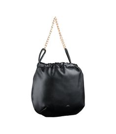 A.P.C. Women's bag. - Recycled leather-like material.- Magnetic inside closure.- Drawstring on top, connected to the handles.- Goldtone metal chain.- Can be carried by hand or on the shoulder.- One interior pocket. - Goldtone 'A.P.C. Rue Madame Paris' logo embossed on front.- In the Ninon product line. Evening Satchel Shoulder Bag With Chain, Daily Use Bag With Chain Strap And Top Handle, Luxury Shoulder Travel Bag With Chain Detail, Everyday Satchel Box Bag With Chain Strap, Chain Strap Satchel Box Bag, Chic Chain Satchel For Everyday Use, Everyday Tote Box Bag With Chain Strap, Formal Tote Shoulder Bag With Chain Strap, Leather Rectangular Bag With Chain Detail