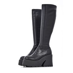 PRICES MAY VARY. With a platform height of 1.97 inches and heel height of 4.33 inches, these Atsroel Black Platform Boots for Women are a must-have addition to your shoe collection. Elevate your style with these Atsroel Black Platform Boots for Women, featuring a high chunky heel and round toe design for a trendy and fashionable look. These boots are perfect for any occasion, whether you're going out with friends or attending a special event. The slip-resistant rubber sole ensures stability and Chunky Platform Black Boots, Comfortable Black Boots, Must Have Boots For Women, Black Platform Boots Outfit, Bratz Boots, Platform Boots Outfit, Black Boots For Women, Jordan Year, Platform Heel Boots