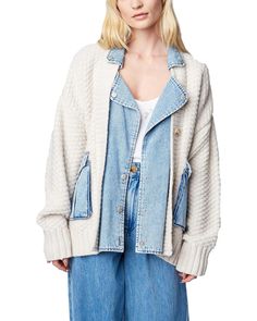 Blank NYC Denim and Knit Cardigan in Last Call | Zappos.com Denim Chic, Denim Details, Blank Nyc, Last Call, A Smile, Denim Women, Knit Cardigan, Sweater Outfits, Casual Style