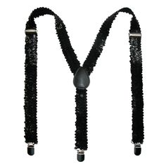 These suspenders are perfect for adding some sparkle to your outfit or costume. They glimmer under the lights for a shimmery dance recital, or can be the addition to your costume you were searching for. The adjusters easily glide with the grain of the sequins. The best way to adjust it in the opposite direction is to pull the elastic a little taut and guide the sequins through the adjuster. Made of Elastic Mens Suspenders, Suspenders For Men, Back Brace, Suspenders Men, Suspenders For Women, Disco Dress, Dressup Party, Women Formals, Formal Wedding