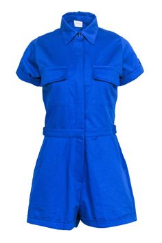 Current Boutique-Rue Stiic - Royal Blue Romper Sz S Royal Blue Romper, Utility Romper, Neutral Heels, Blue Romper, Buy Shoes Online, Denim Design, Knit Outfit, Classic Beauty, Piece Dress