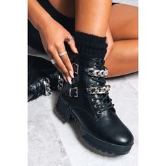 This Boot I Am In Love With . Has A Double Chain Accented On The Boot Which Makes It Paired Perfectly With Any All Black Fit, Or Pair It Perfectly With Other Silver Jewelry. Perfect Boot For Any Occasion. Can Be Dressed Casually Or Spruce It Up And Make Any Outfit Different! Trendy Chain Boots For Party, Trendy Party Boots With Chain Detail, Edgy Boots With Chain Strap And Round Toe, Trendy Silver Boots With Metal Feet, Trendy Silver Lace-up Boots, Trendy Silver Boots With Round Toe, Silver Chain Design, Pink Platform Boots, All Black Fit