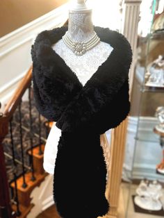 faux fur wrap black, faux fur shawl black, winter fur stole, pull through shawl Black Fur Shawl, Fur Shawl Wedding, Faux Fur Shawl, Wedding Fur, Faux Fur Wrap, Fur Wrap, Bridal Wrap, Fur Shawl, Fur Stole