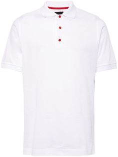 white cotton fine knit polo collar short sleeves front button placket straight hem Classic Fitted T-shirt With Button Closure, Classic Fitted T-shirt With Ribbed Collar, Classic Fitted Summer Polo Sweater, Classic Summer Polo Collar T-shirt, Classic White T-shirt With Ribbed Collar, Cotton Polo Sweater With Short Sleeves And Ribbed Collar, Cotton Polo Sweater With Seamless Collar, Elegant White Polo Collar Tops, Collared Cotton T-shirt With Placket