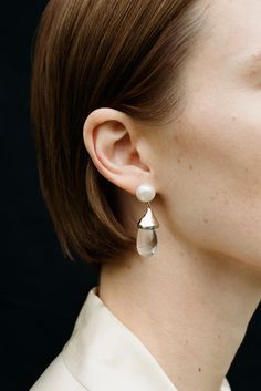 Quartz Audrey Earrings | Sophie Buhai Luxury Drop Pearl Earrings, Modern Drop Matching Earrings Jewelry, Elegant Clear Drop Jewelry, Elegant Clear Drop-shaped Jewelry, Elegant Clear Drop Crystal Earrings, Elegant Teardrop Clear Earrings, Elegant Clear Teardrop Earrings, Elegant Clear Teardrop Jewelry, Modern White Gold Drop Jewelry