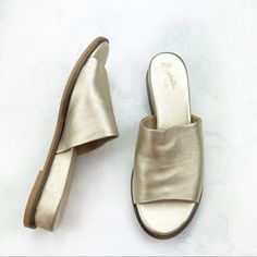 Seychelles Relaxing Wedge Slide Sandal. Open Toe. Vamp Strap. Slip-On Style. Cushioned Footbed With Arch Support. Gold / Shiny Color. Super Cute & Comfy. Nwt / New With Tags. No Stains Or Rips. A Low Inset Wedge And A Minimalist Front Bring Easy, Casual Versatility To A Slide Sandal Styled For Comfort With A Generously Cushioned Footbed. (Box 13) Italian Leather Sandals, Black Leather Boots Women, Quilted Boots, Platform Espadrille Sandals, Seychelles Shoes, Black Leather Wedges, Ankle Strap Wedges, Leather Platform Sandals, Black Sandals Heels