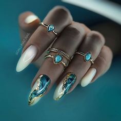 Glam Nails, Bling Nails, Chic Nails, Best Acrylic Nails, Cute Acrylic Nails, Perfect Nails, Acrylic Nail Designs, Blue Nails