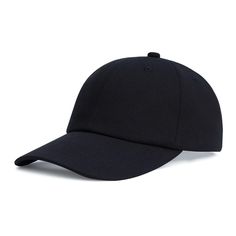 a black baseball cap is shown on a white background and has no image in it