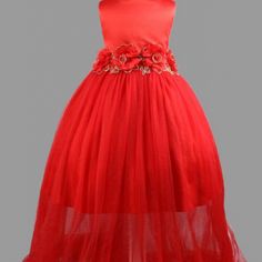 Kids Clothing Children Girls Dresse.. Red Ball Gown Dress For Dress-up Occasions, Red Ball Gown For Christmas, Formal Princess Style Sleeveless Dress, Formal Sleeveless Princess Dress, Red Princess Dress For Formal Occasions, Elegant Red Princess Dress For Formal Occasions, Red Sleeveless Princess Gown, Red Princess Gown For Prom Season, Red Princess Gown For Prom