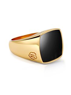 Mens Gold Signet Rings, Onyx Ring Men, Mens Black Ring, Mens Ring Designs, Couple Ring Design, Mens Pinky Ring, Color Healing, Mens Gold Wedding Band, Black Stone Ring