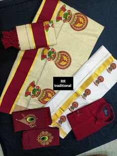 Kerala Golden Tissue Mural Kathakali Printed Set Mundu With Blouse Material Or Ready To Wear Blouse And Shirt,Dhoti Mural Printed Combo . 1 No Pack:  - 1 Set length  2.80 mtr  and 1 Mundu Piece length  2.00 mtr , Blouse Material length 1 mtr, Cotton Dhoti - 4 mtr Shirt size  available - 38",40",42",44" You  can order  Set mundu with STITCHED BLOUSE OR WITH BLOUSE MATERIAL ONLY  (Non Stitched). If stitched blouse need, we will provide you measurement chart at the time of placing the order. As per the measurement given by the  buyer, we will stitch the blouse with separate lining material. It will take minimum 10 days for dispatch if it is stitched. It is the most preferred outfit for celebrations and auspicious days. Will always remain untouched in the fashion world. Worn on festive occasio Semi-stitched Saree With Unstitched Blouse For Rituals, Bollywood Festive Blouse For Rituals, Eid Semi-stitched Kalamkari Print Blouse, Traditional Blouse For Navratri Rituals, Unstitched Choli Blouse For Festive Rituals, Traditional Festive Blouse For Rituals, Cotton Saree Sets With Zari Work, Multicolor Unstitched Sets For Puja, Unstitched Multicolor Sets For Puja