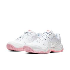 Nike Womens WMNS Court Lite 2 'White Sunset Pulse' White/Laser Crimson/Sunset Pulse/White AR8838-106 White Synthetic Tennis Sneakers, Nike White Tennis Sneakers, White Nike Sneakers For Tennis, White Tennis Sneakers For Spring, White Tennis Sneakers With Branded Insole, Nike Court Lite 2, Nike Court Lite, Crimson Sunset, Nike Womens