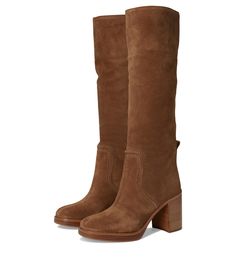 PRICES MAY VARY. Pull-on slouched to-the-knee boot Soft Boots For Women, Boots For Petite Women, Soft Boots, Brown Knee High Boots, Poshmark Shoes, Knee Boot, Petite Women, Winter Wear, Stacked Heel