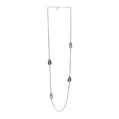 This is an authentic DAVID YURMAN Sterling Silver Black Ceramic Belmont Station Necklace. The necklace is crafted of a sterling silver and features a box chain holding four interlocked curb links. David Yurman Necklace, David Yurman Jewelry, The Necklace, Station Necklace, Black Ceramic, David Yurman, Box Chain, Sterling Silver Necklaces, A Box