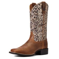 Comfort technology meets comfort of tradition. The interior of this fine boot features all-day cushioning and a breathable mesh lining. On the outside, premium full-grain leather is sculpted to perfection and richly detailed in all the right places. Round Up Wide Square Toe Western Boot | Women's Round Up Wide Square Toe Western Boots in Pearl Brown Leather, Size: 9 B / Medium by Ariat New Boot Goofin, Ace Cards, Womens Ariat Boots, Wedding Cowboy Boots, Square Toe Western Boots, Women's Fall Fashion, Womens Cowgirl Boots, Boots Sale, Leopard Boots