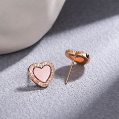 Fashion Element: null Style: Affordable luxury style Pink Love Heart, Heart Stud Earrings, Heart Shaped Earrings, Niche Design, Luxury Style, Heart Studs, Heart Earrings Studs, Pink Love, Affordable Luxury