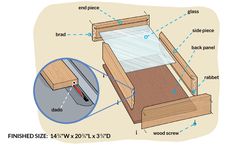 an image of a wooden bed frame with instructions on how to build it and where to put the mattress